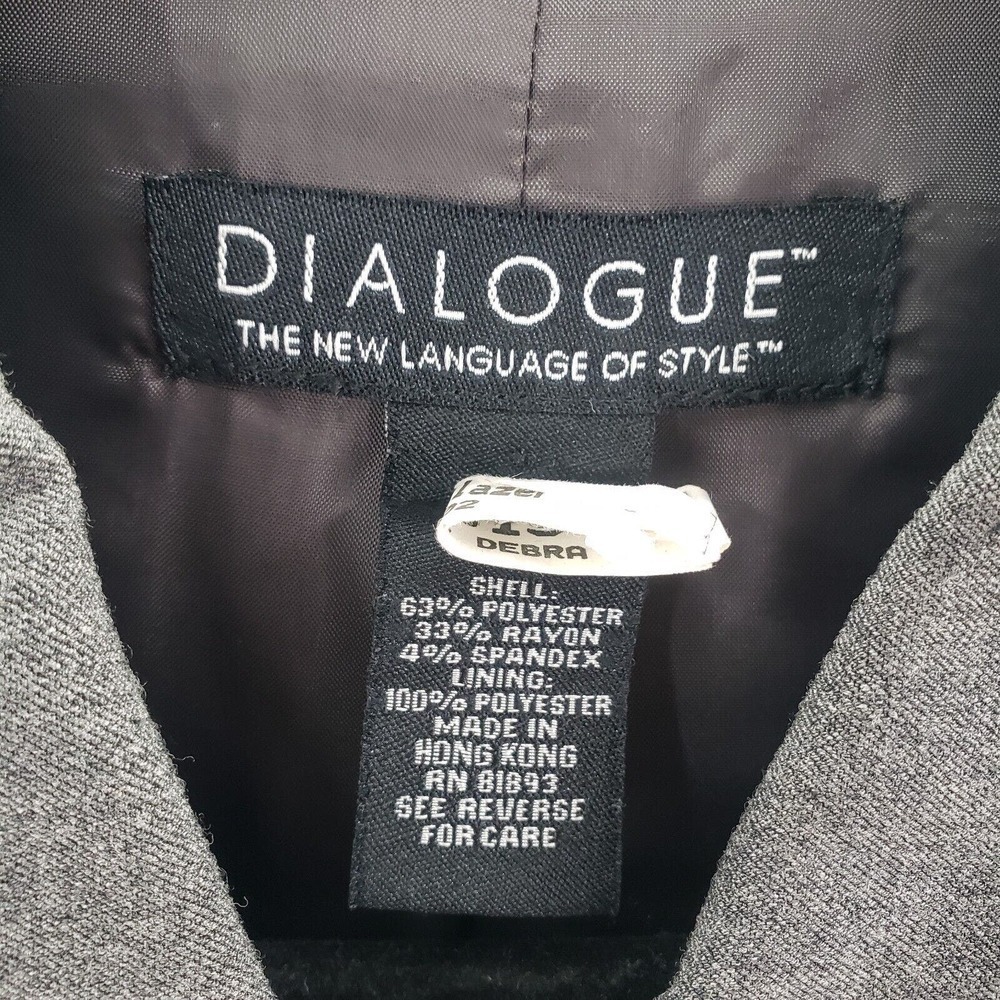 Dialogue Gray Toggle Button Up Jacket Blazer Wome… - image 4